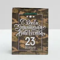 Пакет подарочный ламинированный, упаковка, &laquo;С 23 февраля&raquo;, S 12&times;15&times;5.5 см