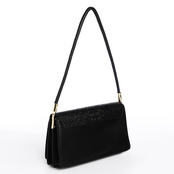 Сумка женская багет на клапане, цвет чёрный Сумка женская багет на клапане, цвет чёрный