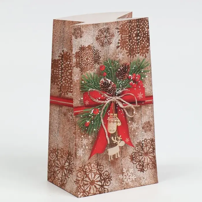 Пакет без ручек «Стильный подарок», 10 х 19,5 х 7 см