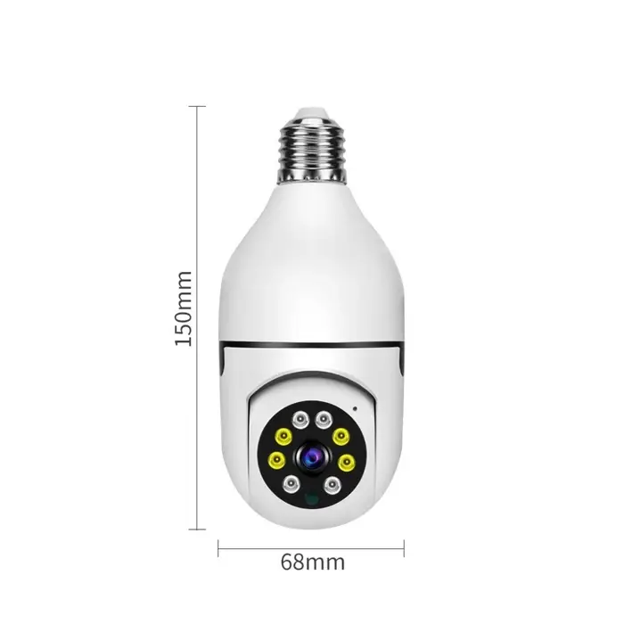 Видеокамера WiFi Cam-13, IP, 2 Мп, в виде лампочки, поворот 355 &deg;, микро, 3.6 мм объектив, белая