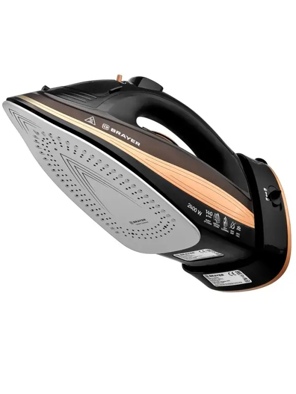 Утюг паровой BRAYER 4010BR, 2400 Вт, керамическая подошва, 320 мл, беспроводной, коричневый