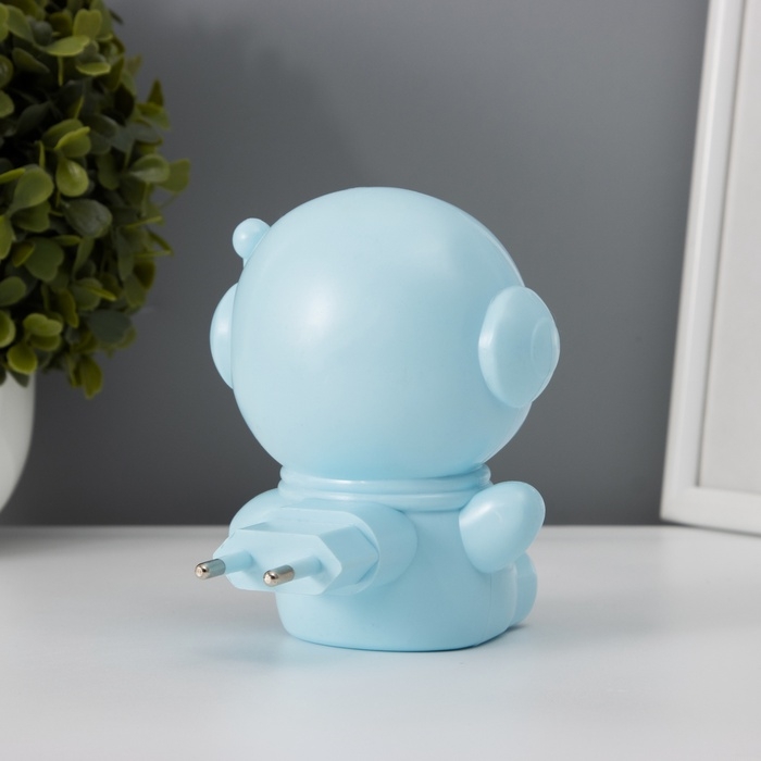 Ночник «Приветливый космонавт» 1Вт LED 4000-6000К голубой 10х9х11,5см