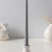 Свеча витая 25 см, 57 г, 5 ч, серый