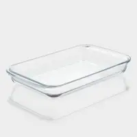 Форма для запекания и выпечки Доляна, 3 л, 39&times;24&times;6 см, жаропрочное стекло, прозрачная