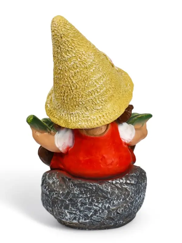 Садовая фигура из полистоуна &laquo;Девочка на камне с листом&raquo;, 48&times;29&times;27 см