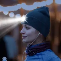 Фонарь - шапка аккумуляторный, 200 мАч, 4 LED, 3 режима, USB, белый