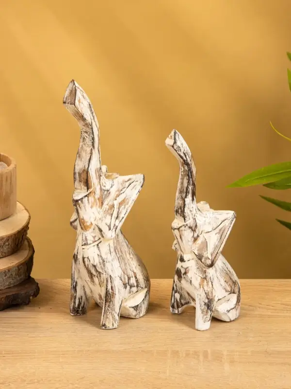 Набор сувенирный «Слоны», h=26 см, h=22 см, дерево