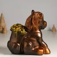 Копилка "Конь с деньгами" 21 см, бронзовый