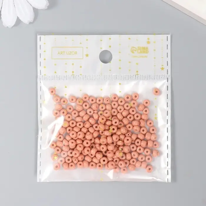 Бисер стекло 6/0  Бисер стекло 6/0 "Абрикосовый лёд" 15 гр