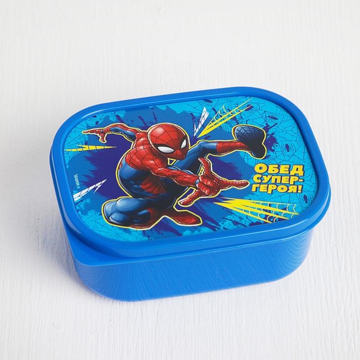 Ланч-бокс прямоугольный 500 мл  Ланч-бокс прямоугольный 500 мл "Обед супергероя", Человек-паук