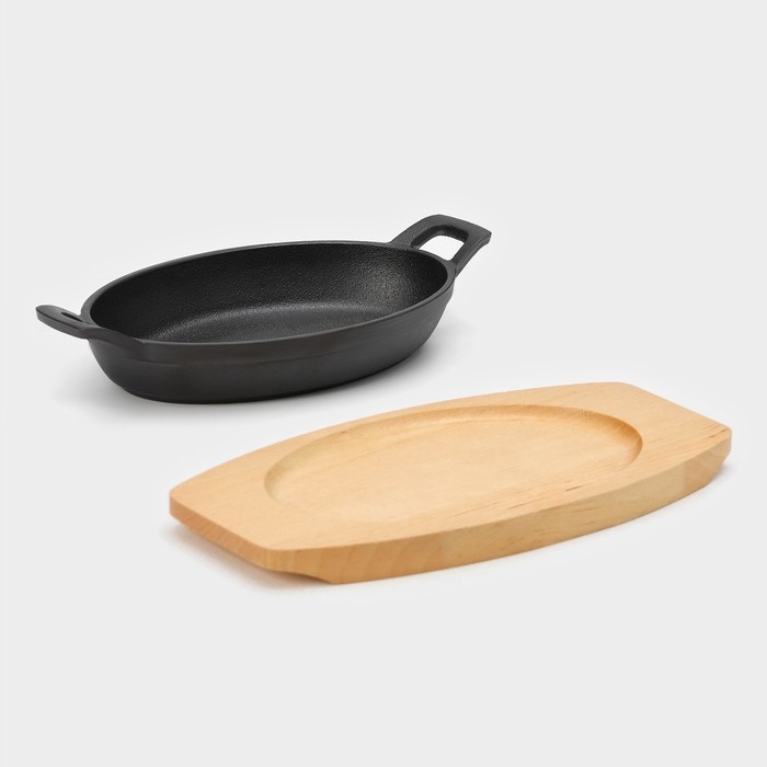 Сковорода чугунная Magma «Далат», 18×12×3 см, индукция, цвет чёрный Сковорода чугунная Magma «Далат», 18×12×3 см, индукция, цвет чёрный