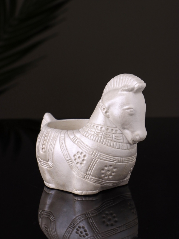 Кашпо Кашпо "Лошадка с орнаментом" 8х9х6 см, перламутр