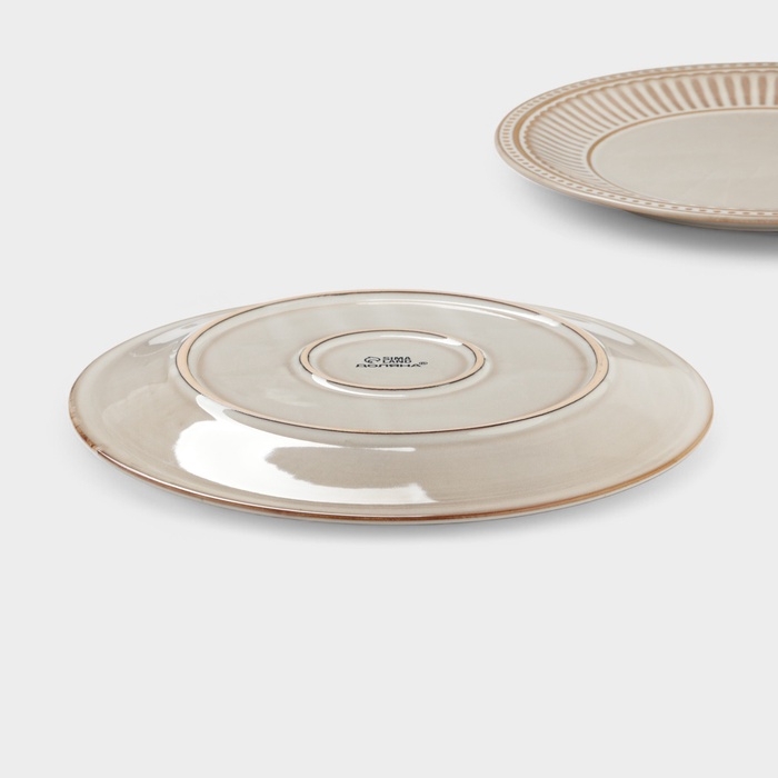 Набор тарелок 2 шт Доляна Набор тарелок 2 шт Доляна "Винтаж" 27 см, цвет бежевый