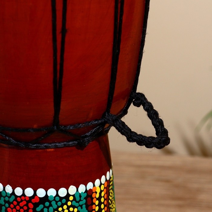 Сувенирный музыкальный инструмент Сувенирный музыкальный инструмент "Барабан Джембе Разноцветный" 13x13x24 см, МИКС