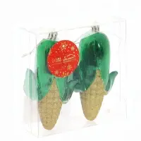 Ёлочные игрушки набор 2 шт. &laquo;Серпантин. Кукуруза&raquo;, 10.5&times;5.5 см, жёлто-зелёные