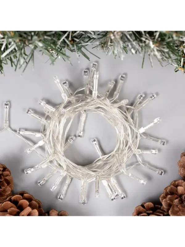 Гирлянда &laquo;Нить&raquo; 2 м, IP20, прозрачная нить, 20 LED, 2 режима, батарейки AAх3 (нет в комплекте), свечение синее