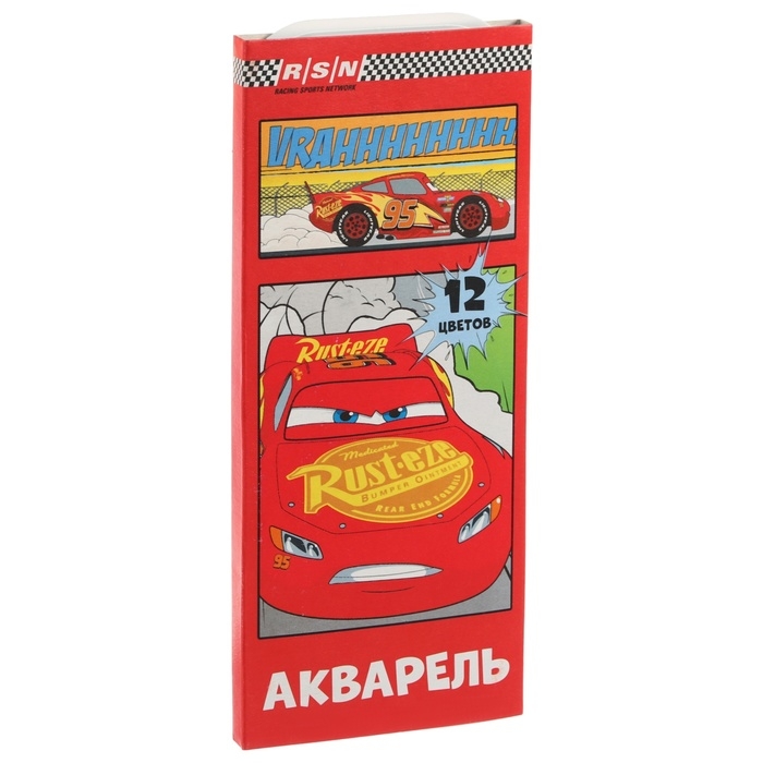Акварель медовая «Тачки», 12 цветов, в картонной коробке, без кисти Акварель медовая «Тачки», 12 цветов, в картонной коробке, без кисти