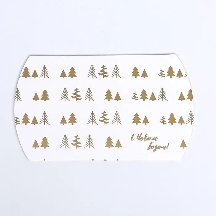 Коробка складная, подарочная новогодняя «Ёлки» 15×11×3 см