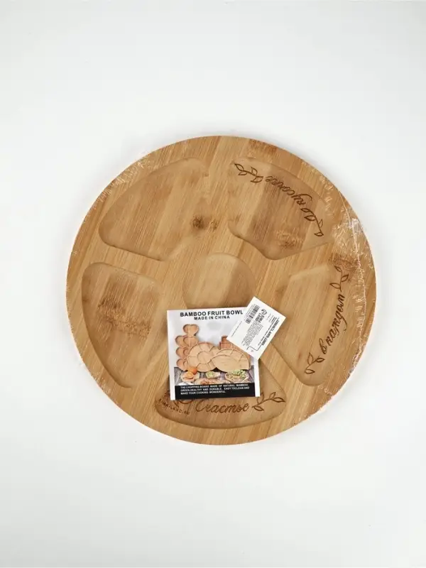 Менажница &laquo;Цветы&raquo; из бамбука, 25 см