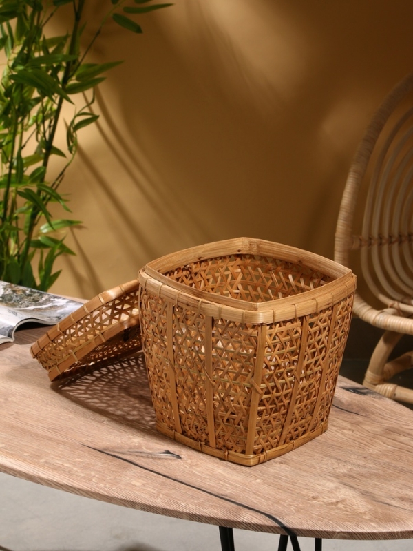 Корзина плетёная  Корзина плетёная "Баскет" бамбук 24х24х28 см, светлая