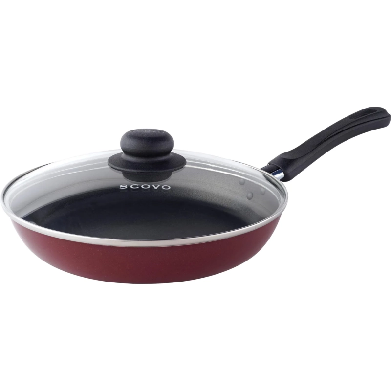 Сковорода алюминий 24 см + стеклянная крышка SCOVO СЭ-028