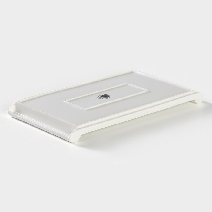 Блюдо для подачи фарфоровое с вставкой из бамбука BellaTenero, 25,5×14,5×2,3 см