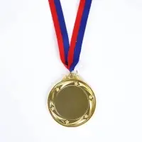 Медаль под нанесение золото 049, d=6.5 см, с лентой