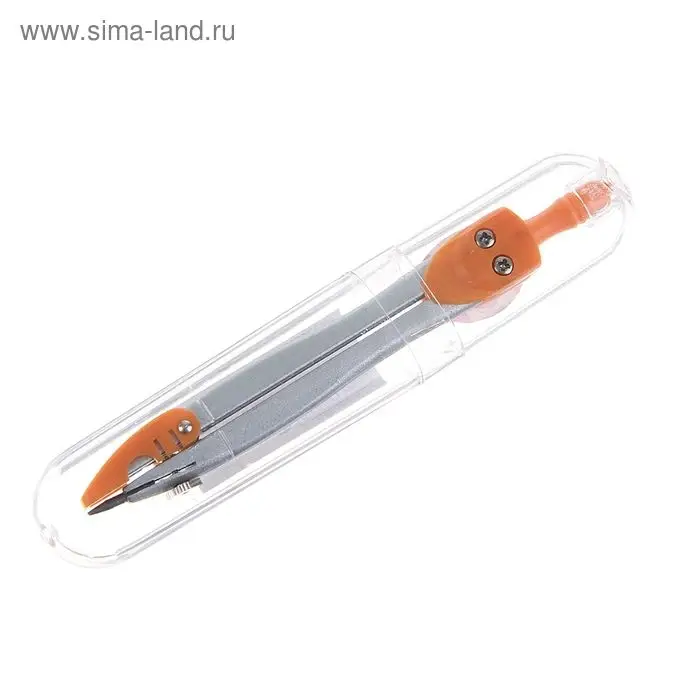 Циркуль металлический Calligrata, 120 мм, с защитным колпачком на иголке, в пластиковой тубе