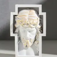 Панно настенное &laquo;Бюст Иисуса объёмный&raquo;, 14.5&times;10&times;4.5 см, белый