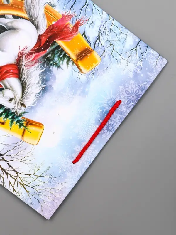 Пакет подарочный новогодний ламинированный, «Подкова» , 26×12×32 см
