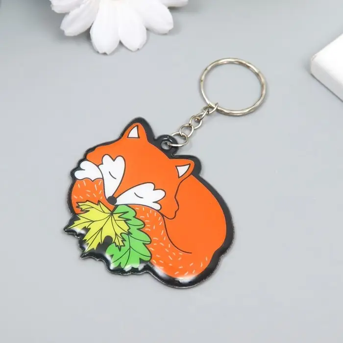 Брелок PVC Брелок PVC "Спящий лисёнок" 5,8х6,4 см