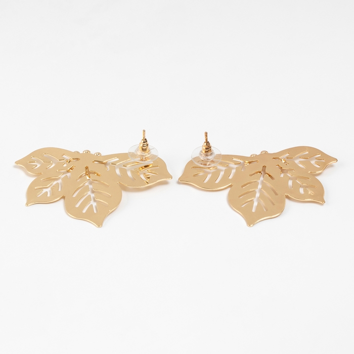 Серьги металл «Стиль» лист, клён, цвет золото Серьги металл «Стиль» лист, клён, цвет золото