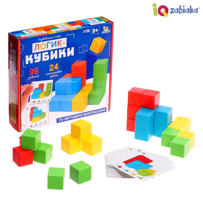 Развивающий набор «Логик-кубики», 24 элемента, 96 заданий, 3+ Развивающий набор «Логик-кубики», 24 элемента, 96 заданий, 3+