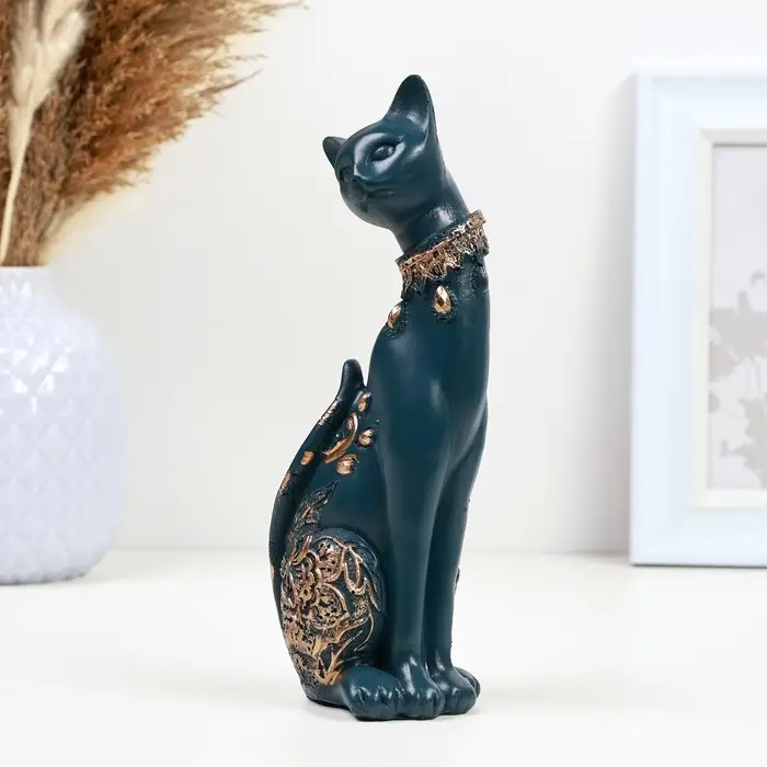 Фигурка полистоун &laquo;Кошка&raquo;, синяя, 20&times;8 см