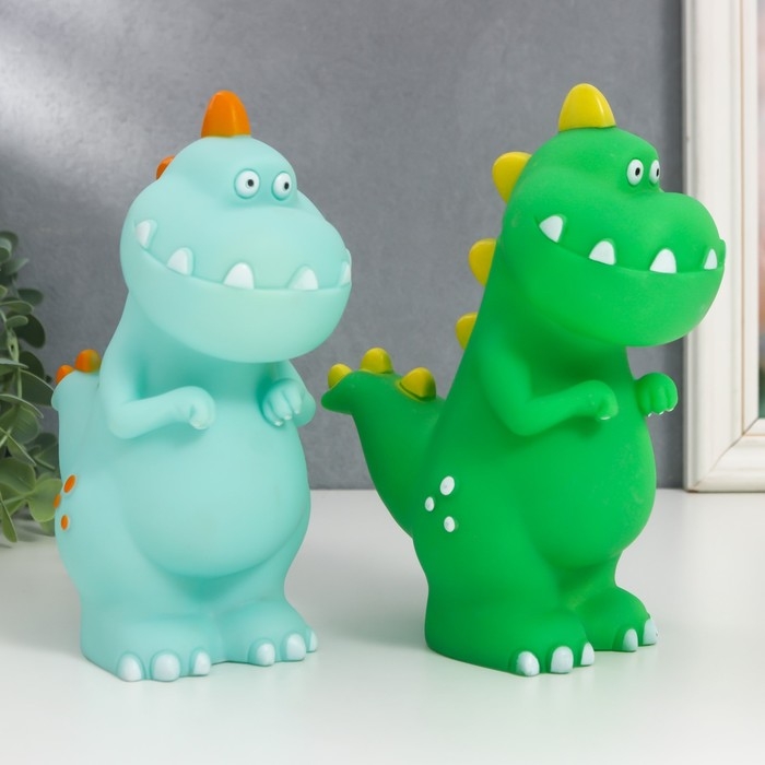 Копилка пластик Копилка пластик "Зубастый динозавр" МИКС 8,5х13х18 см