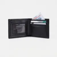 Портмоне мужское без застёжки, отдел для купюр, монет и карт, цвет чёрный Портмоне мужское без застёжки, отдел для купюр, монет и карт, цвет чёрный