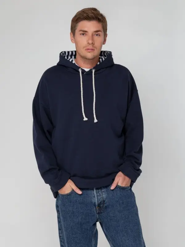 Худи унисекс оверсайз Seamark, темно-синее, размер XS/S Худи унисекс оверсайз Seamark, темно-синее, размер XS/S