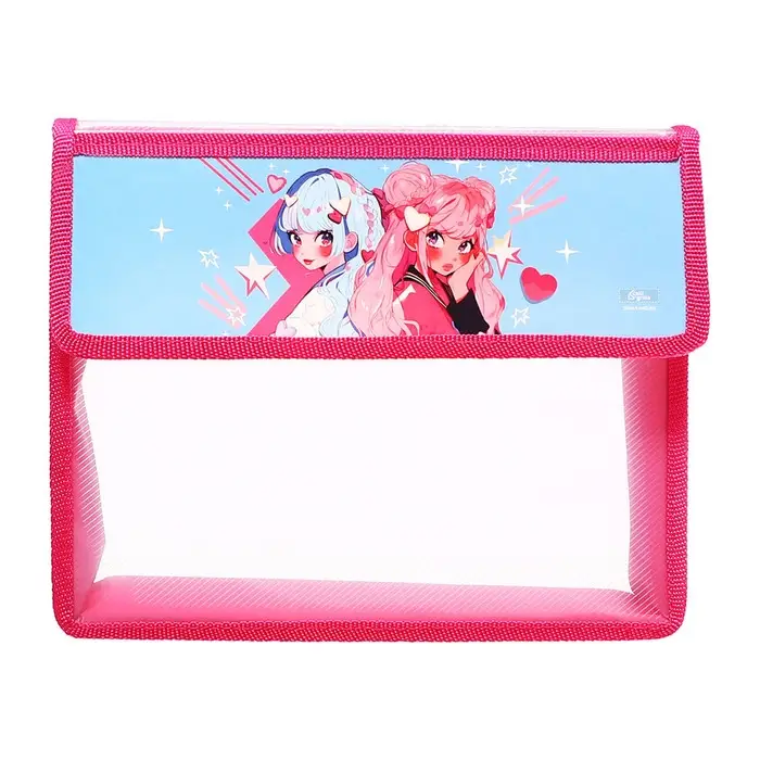 Папка для тетрадей, А5, пластиковая, 23&times;19&times;5 см &laquo;Аниме подружки&raquo;