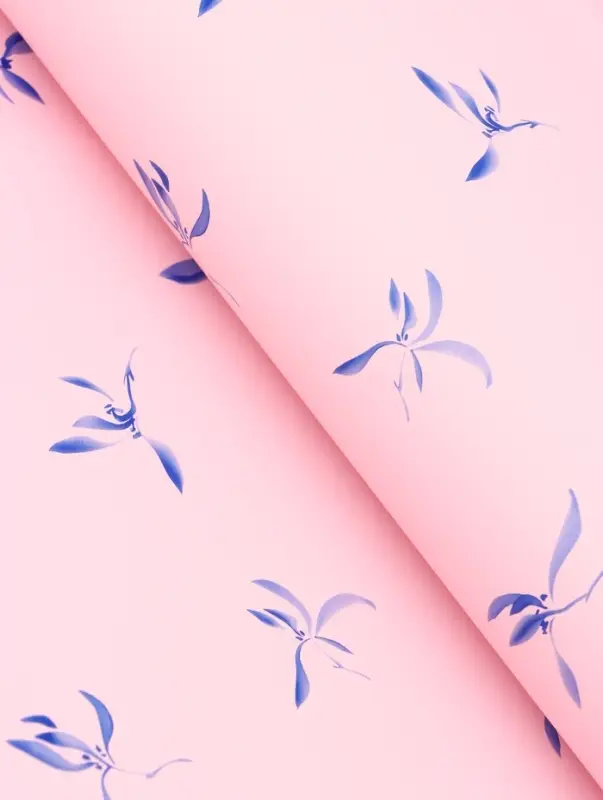 Пленка для цветов, &laquo;Эскиз&raquo;, розовый с голубым, 57&times;57 см