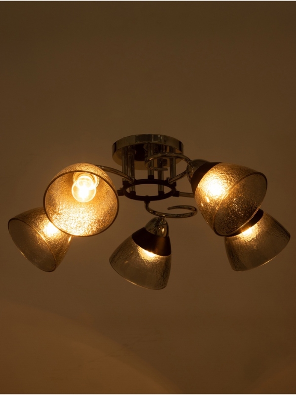 Люстра Люстра "Дождь" 5х40Вт Е27 хром 58х58х24см