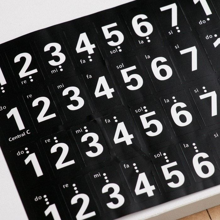 Наклейки на клавиши пианино 4 х 0,8 см, цветные, 88 клавиш, прозрачные Наклейки на клавиши пианино 4 х 0,8 см, цветные, 88 клавиш, прозрачные