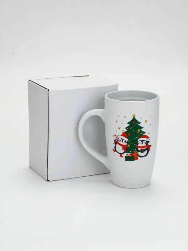 Кружка новогодняя «Пингвины», матовая широкая, 530 мл Кружка новогодняя «Пингвины», матовая широкая, 530 мл