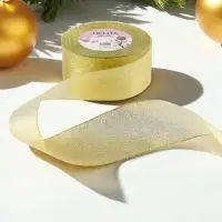 Лента парчовая, 50 мм, 23&plusmn;1 м, цвет золотой