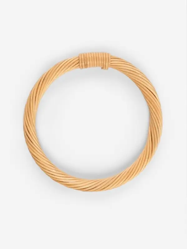 Ручки для сумки деревянные, плетёные, d=10.2 / 12.5 см, 2 шт., бежевые