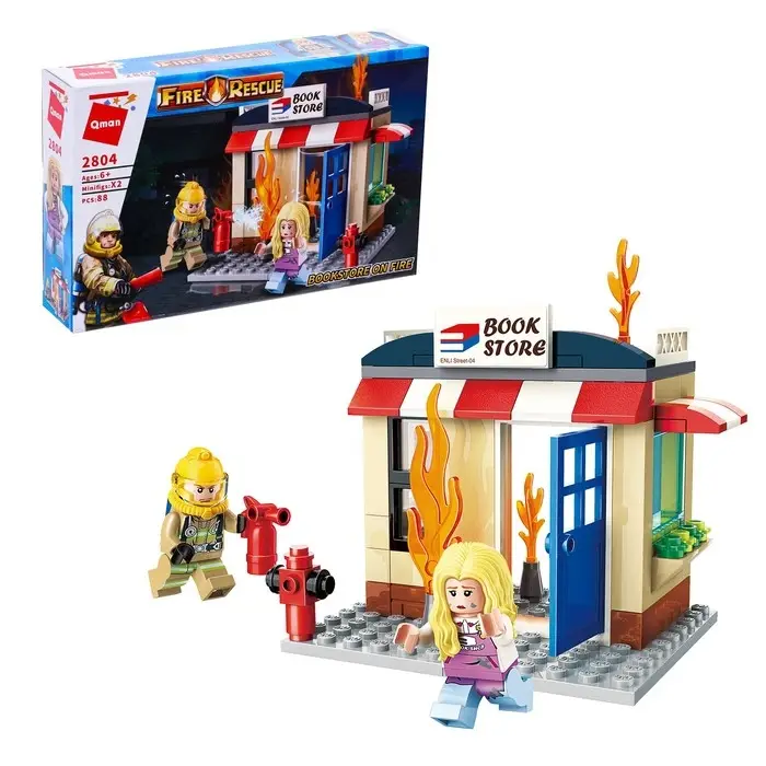 Конструктор Огнеборцы «Пожар в книжном магазине», 2 минифигуры и 88 деталей Конструктор Огнеборцы «Пожар в книжном магазине», 2 минифигуры и 88 деталей