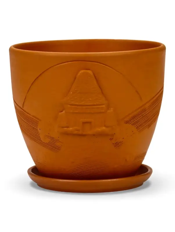 Горшок цветочный с поддоном 2,5 л, d18/h16 см терракот керамика, Горшок цветочный с поддоном 2,5 л, d18/h16 см терракот керамика, "Голландия" (М)