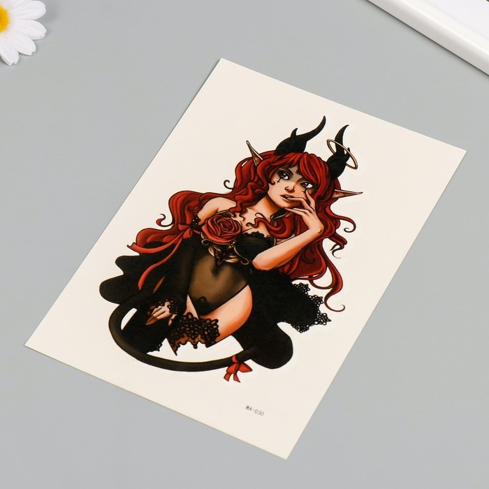 Татуировка на тело цветная Татуировка на тело цветная "Чертовка" 26,1х14,6 см