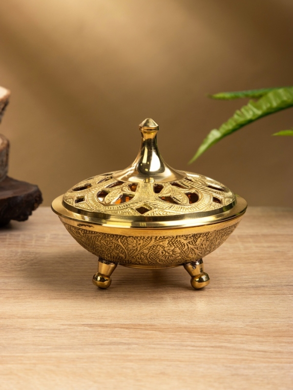 Сахарница на ножках "Космическая" латунь 11х11х10 см