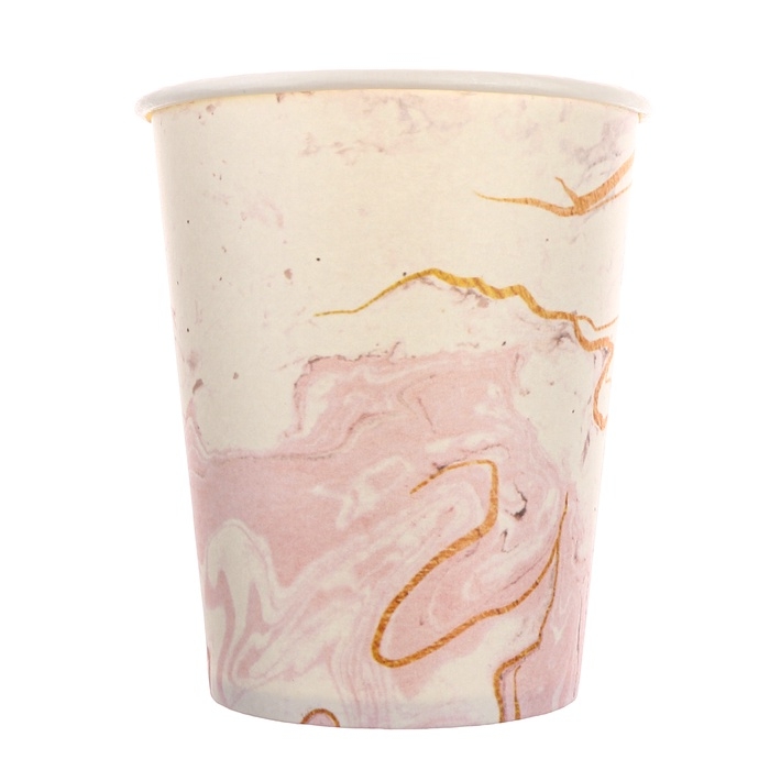 Набор бумажной посуды одноразовый «Мрамор»: 10 стаканов, 10 тарелок Набор бумажной посуды одноразовый «Мрамор»: 10 стаканов, 10 тарелок