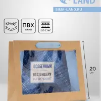 Пакет с PVC окном, &laquo;Настоящему мужчине&raquo;, 24&times;11&times;20 см